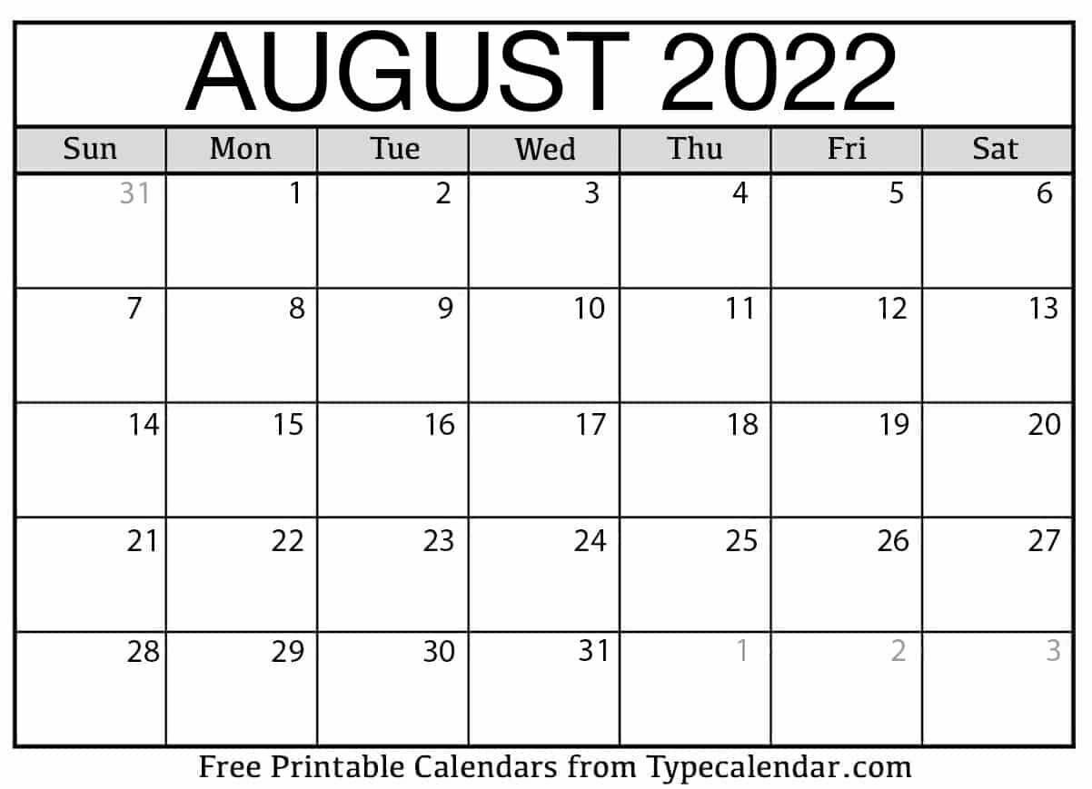 Avatar: August Calendar 2022