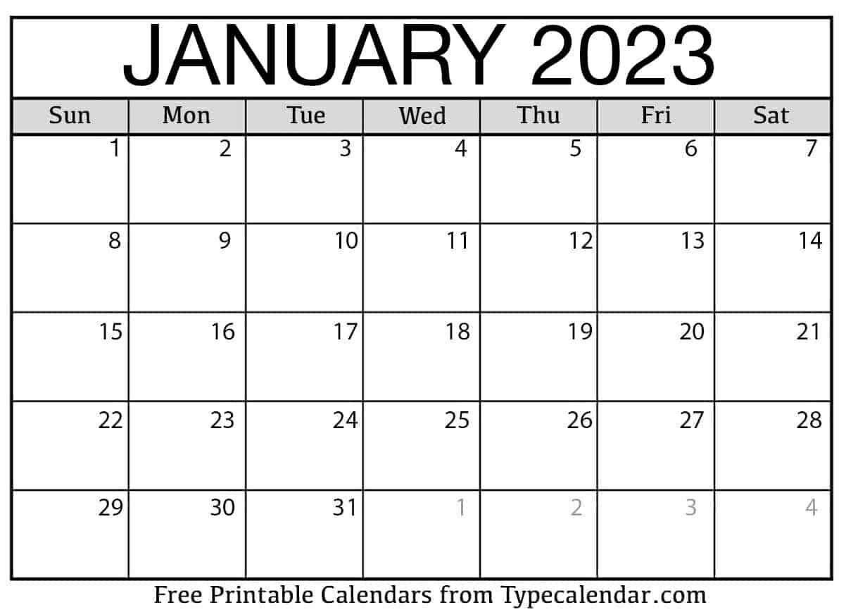 Avatar: January Calendar 2023 Printable