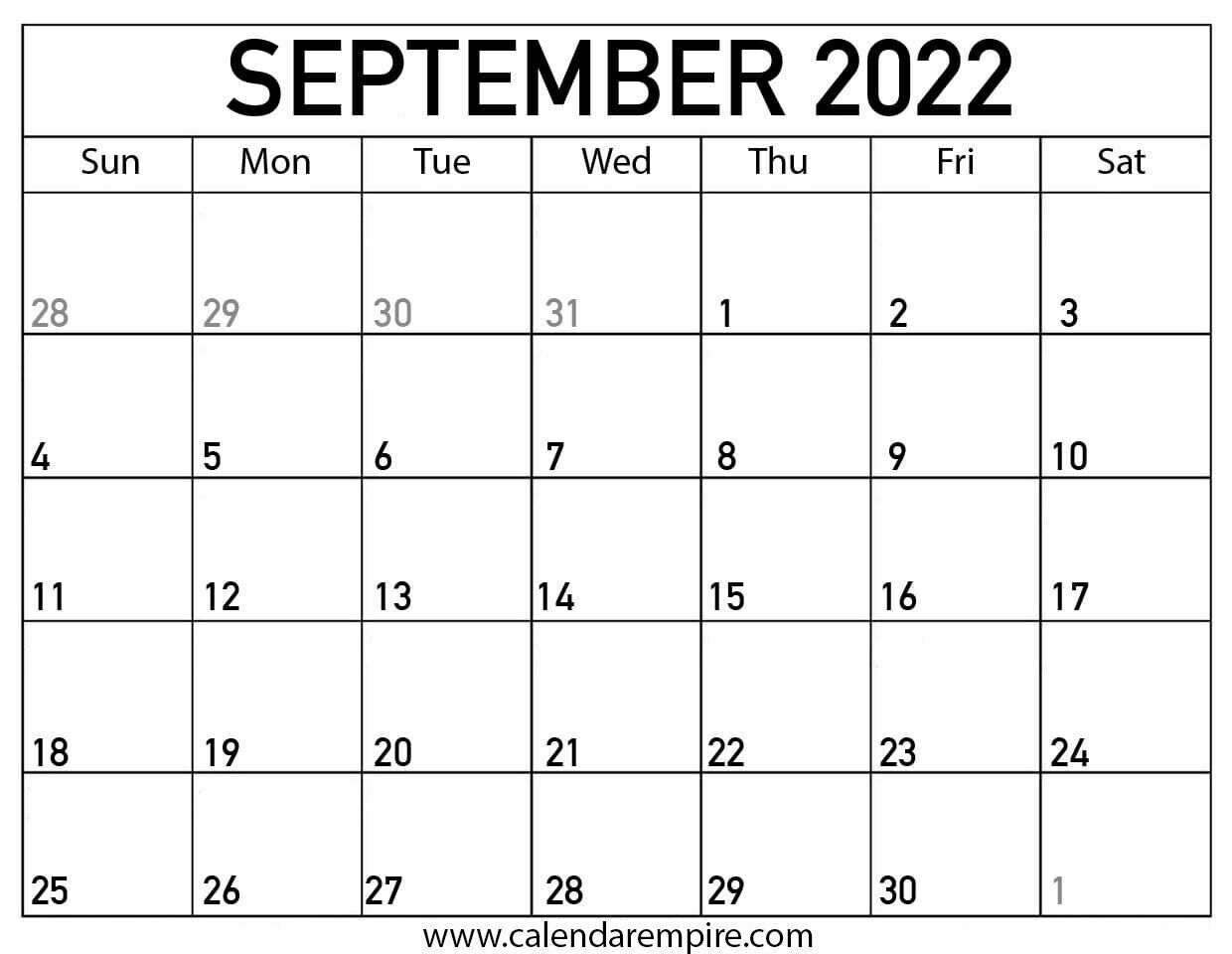 Avatar: September 2022 Calendar