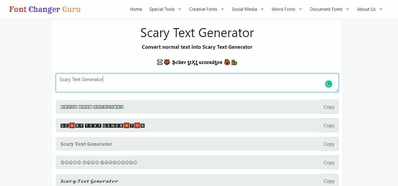 Avatar: Scary Text Generator